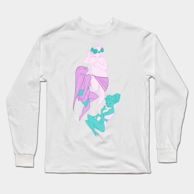 Three Graces Long Sleeve T-Shirt by LucyDoesArt